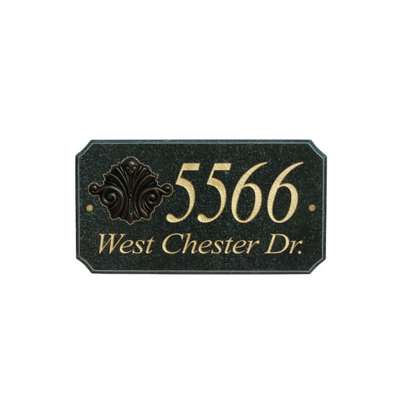 granite 3" x 6" Elegant Oval House Number Sign wood address sign -H marble granite 3" x 6" Elegant Oval House Number Sign wood address sign -H marble